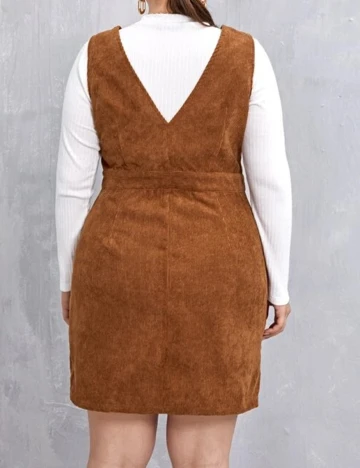 Rochie scurta SHEIN CURVE, maro, 1 XL