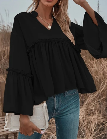 Bluza SHEIN, negru, S Negru