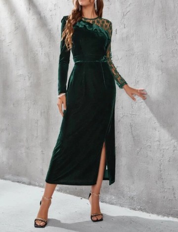 Rochie Lunga SHEIN, verde, L