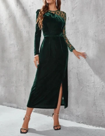 Rochie Lunga SHEIN, verde, L