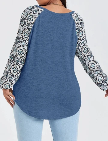 Bluza SHEIN CURVE, albastru, 2XL Albastru