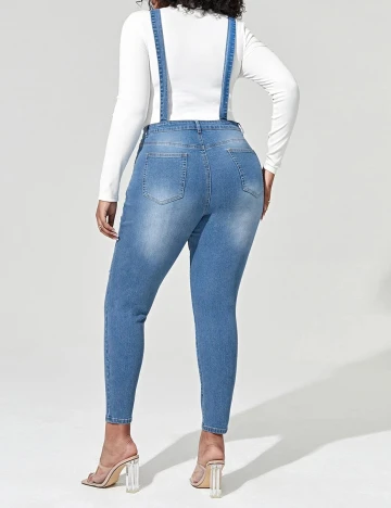 Salopeta SHEIN CURVE, albastru, 4XL