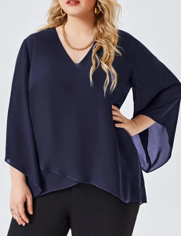 Bluza SHEIN CURVE, bleumarin, 4XL Albastru