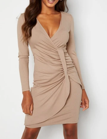 Rochie Scurta Chiara Forthi, maro deschis, M