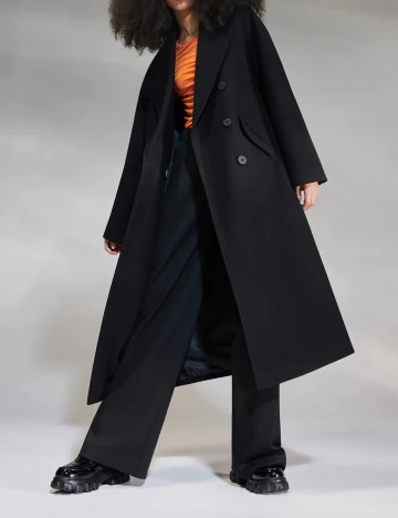 Palton Sinsay, negru, L Negru