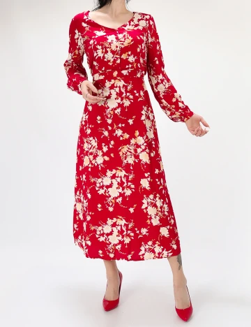 Rochie medie Pieces, rosu, S Rosu
