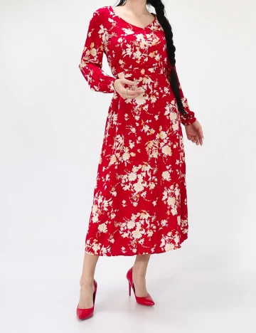 Rochie medie Pieces, rosu, S Rosu