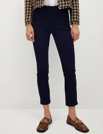 Pantaloni Mango, bleumarin inchis Albastru