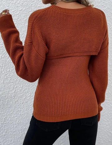 Set top si maiou SHEIN, caramiziu, S
