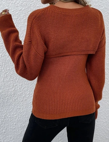 Set top si maiou SHEIN, caramiziu, S