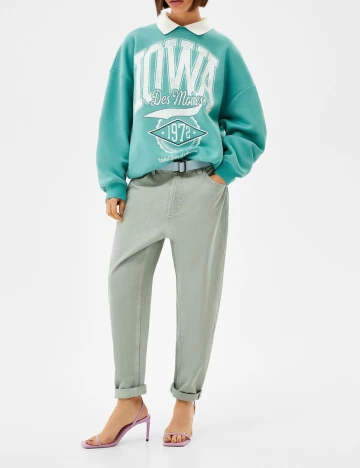 Bluza Bershka, turcoaz, XS Verde