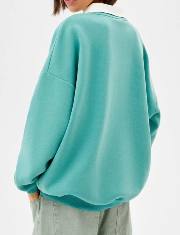 Bluza Bershka, turcoaz, XS Verde
