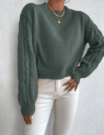 Pulover SHEIN, verde, M