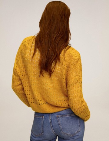 Cardigan Mango, mustar, S