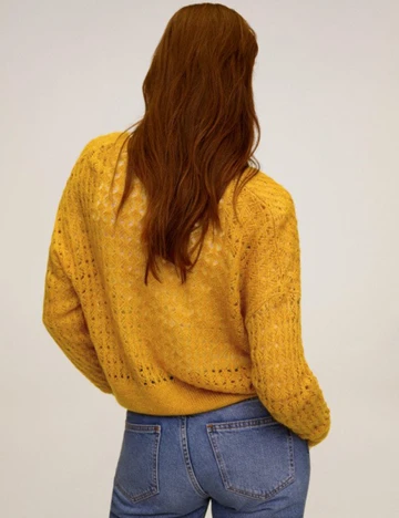 Cardigan Mango, mustar, S
