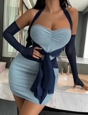 Rochie scurta SHEIN, albastru, XL