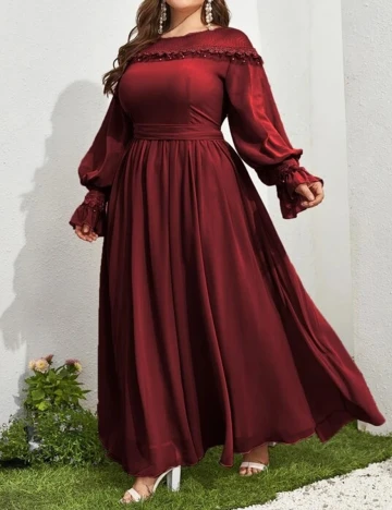 Rochie lunga SHEIN CURVE, visiniu, 1 XL Rosu