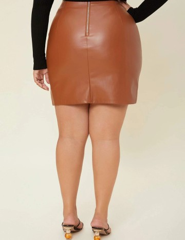 Fusta SHEIN CURVE, maro, 0 XL
