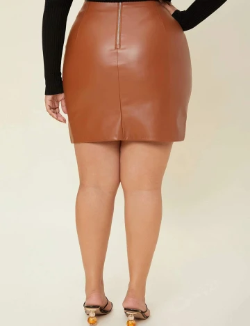 Fusta SHEIN CURVE, maro, 0 XL