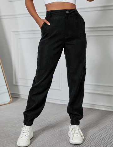 Pantaloni SHEIN, negru, S Negru
