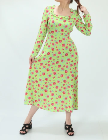 Rochie medie Vila, verde