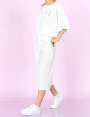Pantaloni Jacqueline de Yong, alb, S