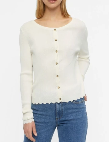 Cardigan Object, ecru, M Alb