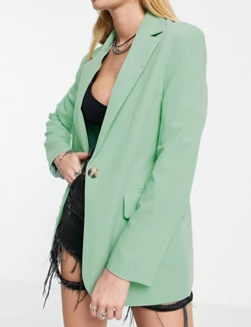 Sacou Bershka, verde, L Verde