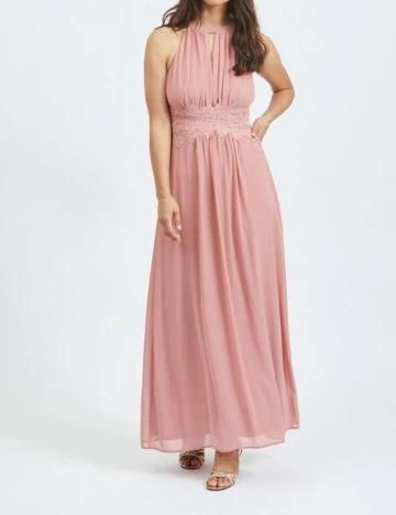 Rochie lunga Vila, roz, 34 Roz