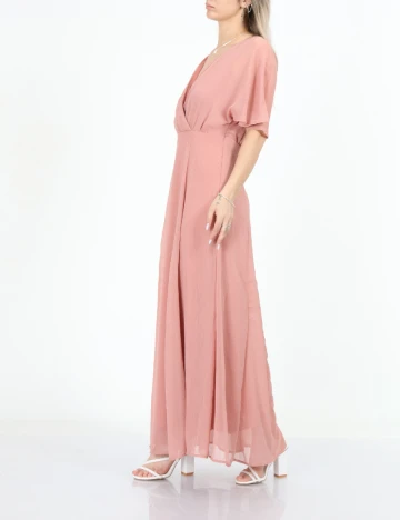 Rochie lunga Vila, roz pudra Roz