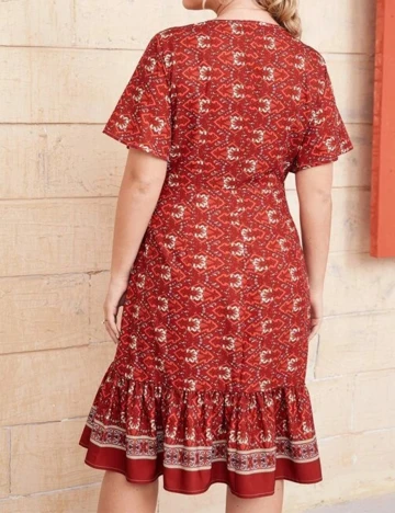 Rochie scurta SHEIN CURVE, rosu, 2XL