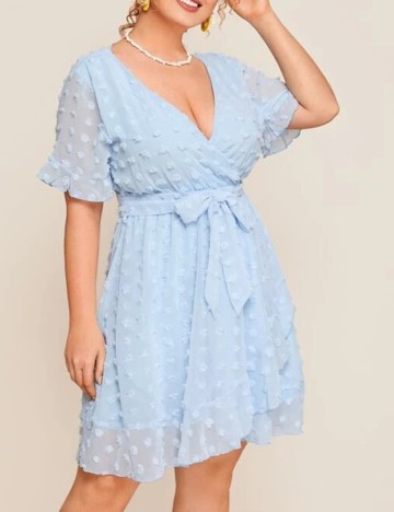 Rochie Scurta SHEIN CURVE, bleu, 2XL