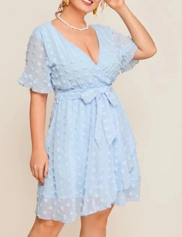 Rochie Scurta SHEIN CURVE, bleu, 2XL Albastru