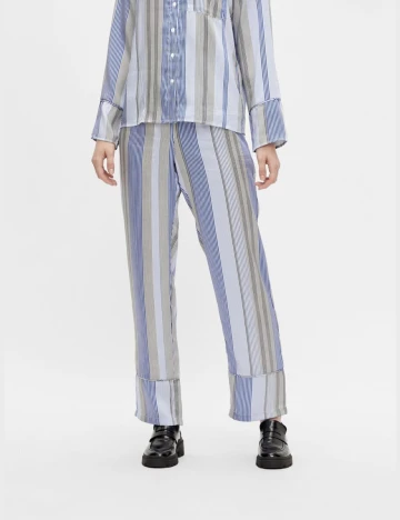 Pantaloni Pieces, albastru, M