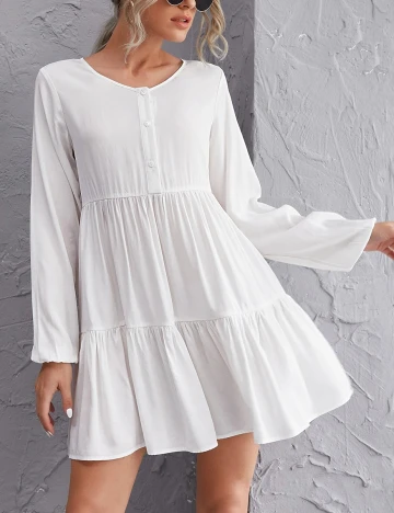Rochie scurta SHEIN, alb, L