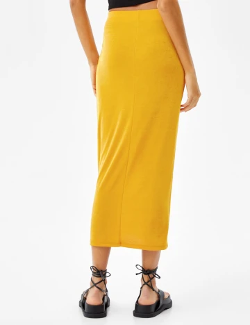 Fusta Bershka, galben, L