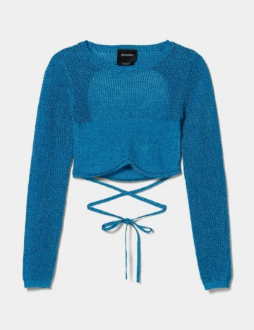 Top Bershka, albastru, M