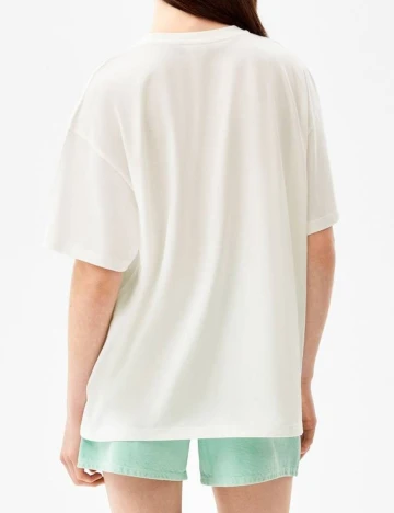 Tricou Bershka, alb, M