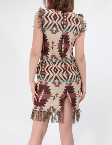 Rochie scurta Savage Culture, maro, S