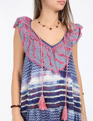 Rochie scurta Savage Culture, albastru, S