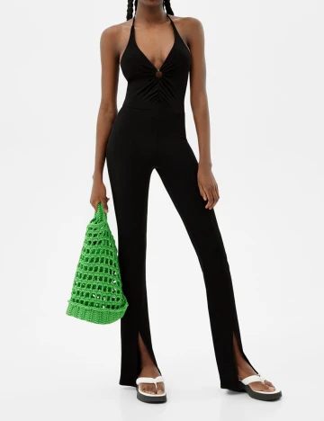Salopeta Bershka, negru, M Negru