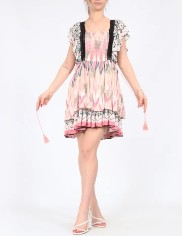 Rochie scurta Savage Culture, roz, L