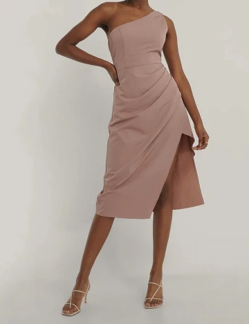 Rochie medie NA-KD, roz pudra inchis, 36