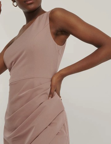 Rochie medie NA-KD, roz pudra inchis, 36