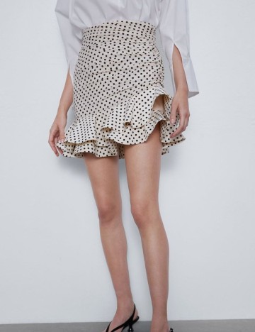 Fusta Zara, crem, M