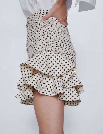 Fusta Zara, crem, M