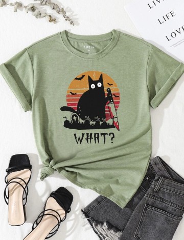 Tricou SHEIN, verde, M