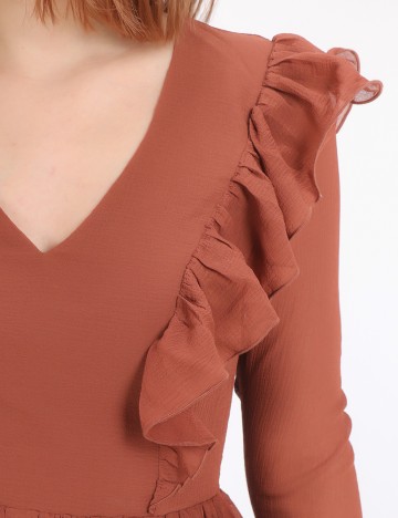 Rochie scurta NA-KD, maro, 34