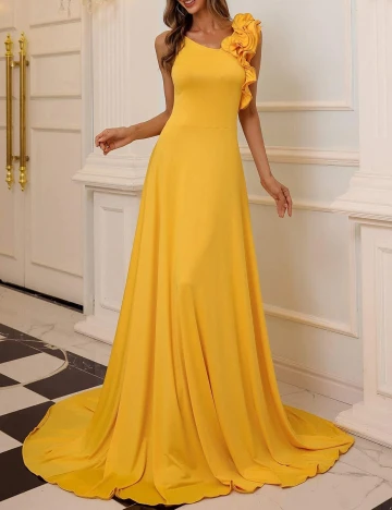 Rochie Lunga Miss ord, galben, S