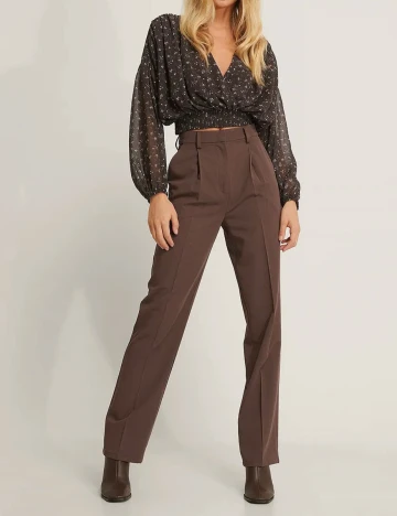 Bluza NA-KD, maro inchis, 34